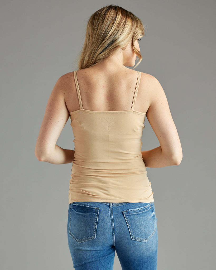 Woman in basic, fitted, cami